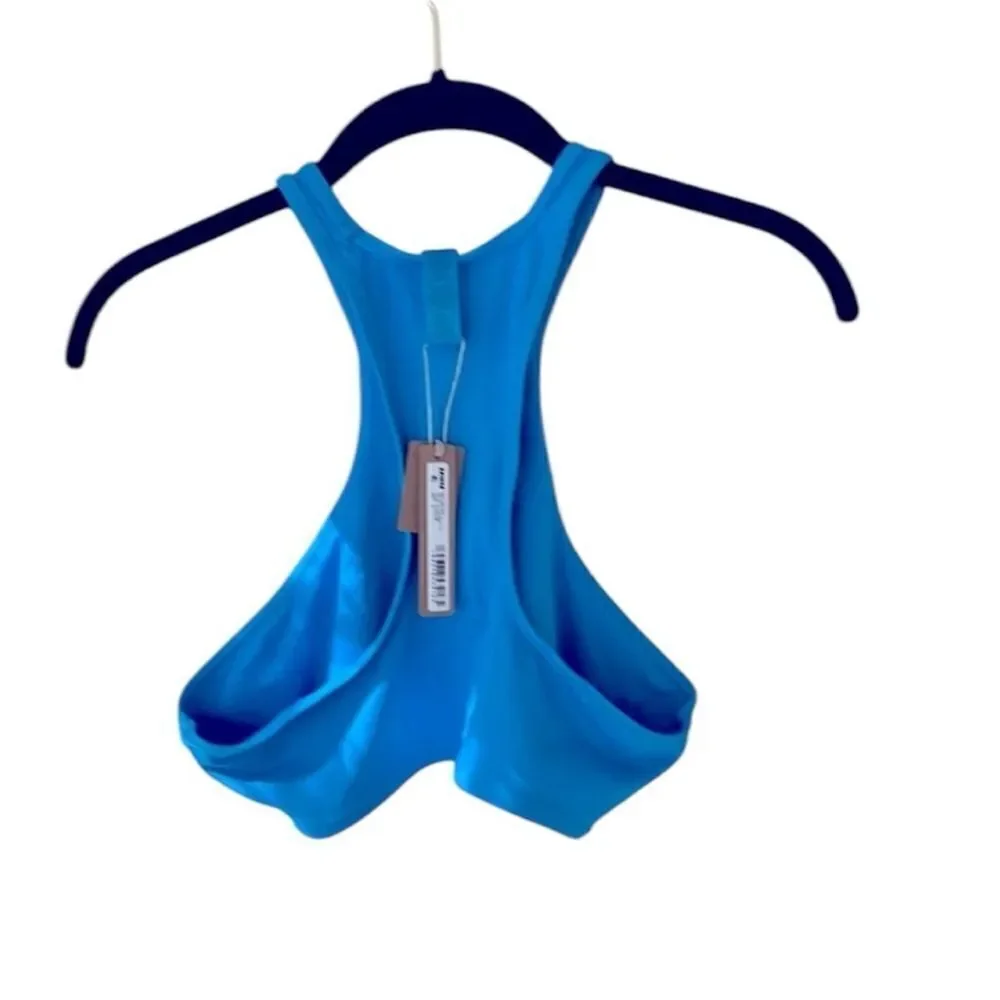 SKIMS NWT Recycled Swim High Neck Racerback Top in Turquoise Size Large